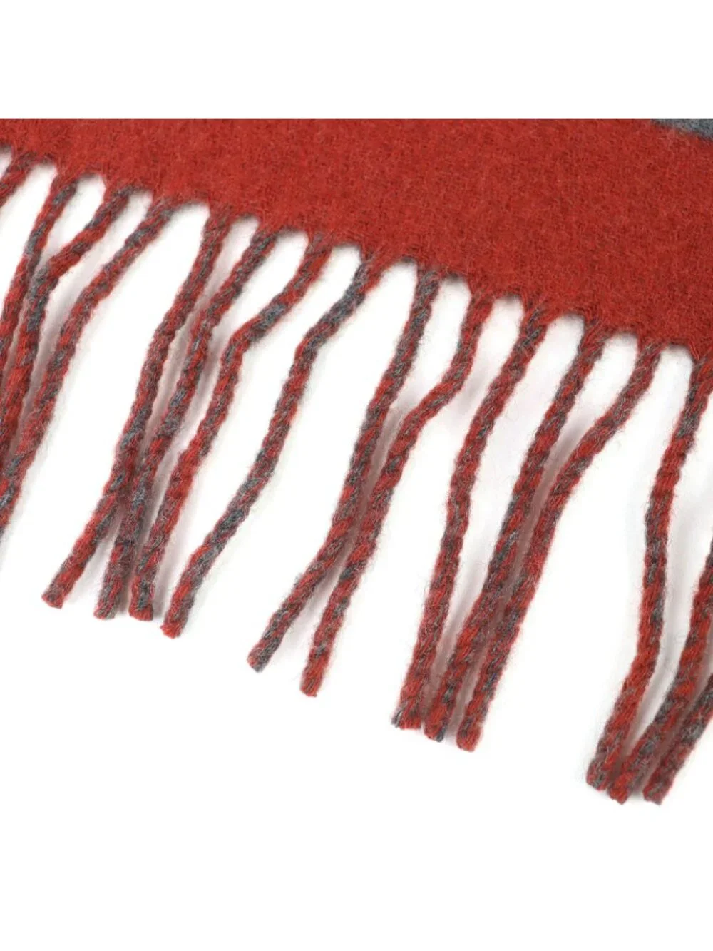 Hermes Grand Mall Cashmere Fringe Scarf Bicolor Brown Gray - Picture 6 of 9
